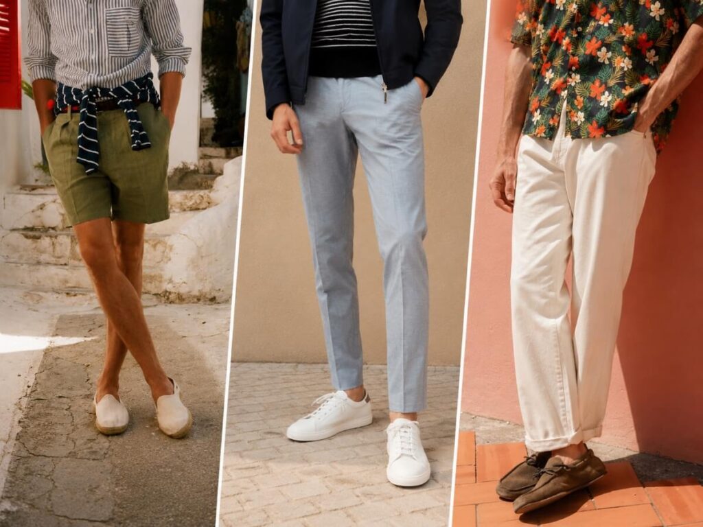 Sommersko til herre med espadrillos, sneakers og loafers i ulike sommerstiler