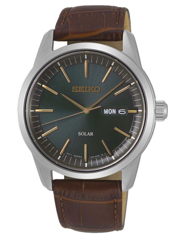 Seiko Conceptual Solar herreklokke med brun skinnrem